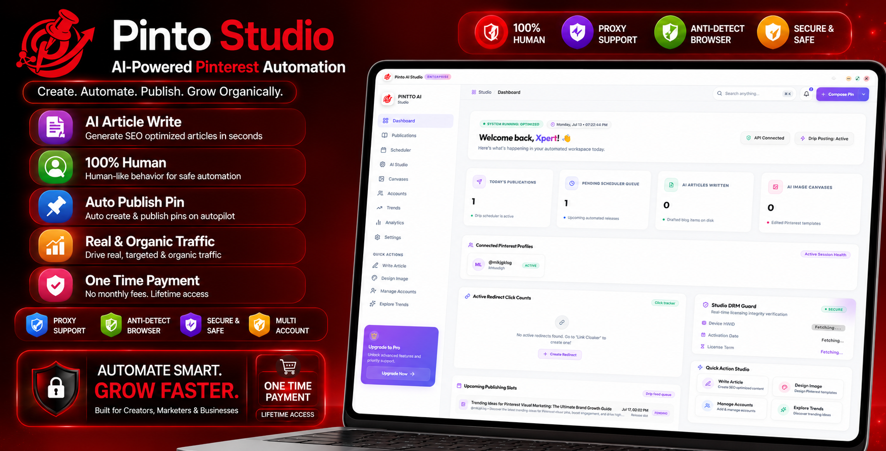 Pintto | Pinterest Automation Desktop Application